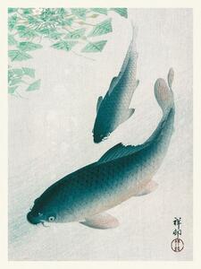 Stampa artistica Two Carp Fish Japandi Vintage - Ohara Koson, (30 x 40 cm)