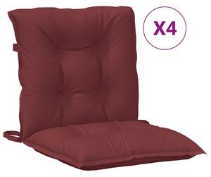 VidaXL Cuscini per schienale basso 4 pz. Tessuto melange rosso vino 100x50x7 cm