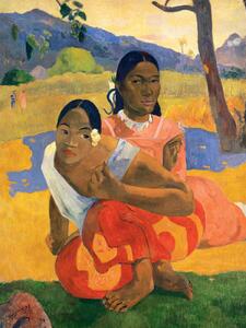 Stampa artistica Two Tahitian Women When will you marry Vintage Female Portrait - Paul Gauguin, (30 x 40 cm)