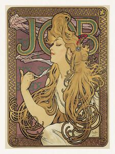Riproduzione Job Cigarette Paper Advert Vintage Art Nouveau - Alfons Alphonse Mucha, (30 x 40 cm)
