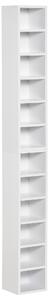 HOMCOM Libreria Scaffale porta CD set 2 Pezzi a 12 Ripiani in Legno, 21x19.2x88.3 cm, Bianco