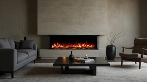Camino elettrico AFLAMO Superb 3D 100 - fuoco realistico - da incasso - 100x65x35 cm - camino elettrico decorativo a LED con funzione di riscaldamento 750/1500 W