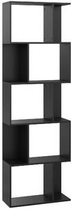 HOMCOM Mobile Libreria in Legno a 5 Ripiani Design Moderno in Legno, 60x24x184.5 cm, Nero