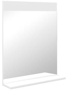 HOMCOM Specchio Bagno da Parete Moderno con Mensola Portaoggetti, in Vetro e MDF, 50x12x60 cm, Bianco