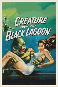 Stampa artistica Creature from the Black Lagoon Vintage Cinema Retro Movie Theatre Poster Horror Sci-Fi, (26.7 x 40 cm)