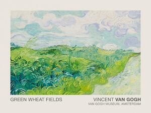 Riproduzione Green Wheat Fields Museum Vintage Lush Landscape - Vincent van Gogh, (40 x 30 cm)