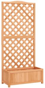 Outsunny Fioriera con Traliccio per Rampicanti e Fondo Ampio, in Legno di Abete, 76x36x170 cm, Marrone
