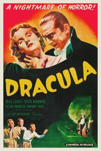 Stampa artistica Dracula Vintage Cinema Retro Movie Theatre Poster Horror Sci-Fi, (26.7 x 40 cm)