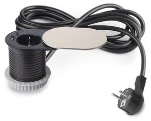 Emuca Adattatore verticale piatto a 60 spine Nero Nero Taglia unica