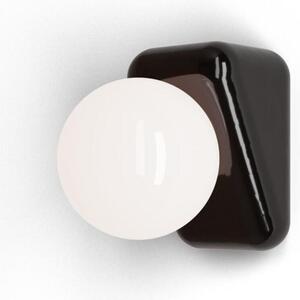 Applique, o Lampada da Tavolo decorata a mano FLIPER Diametro15x9,5x h 15 cm peso 0,64 kg - 1x max 33W G9 Ceramica, Smalto nero