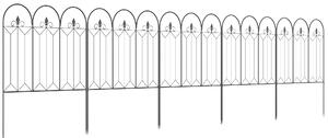 Outsunny Recinzione Esterna a 5 Pannelli in Metallo con Picchetti, 305x79.5 cm, Nera