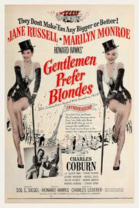 Stampa artistica Gentlemen Prefer Blondes Marilyn Monroe Retro Movie, (26.7 x 40 cm)