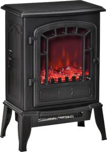 SunvelloCamino Elettrico con Effetto Fiamma, Caminetto Elettrico 1000/2000 W con Temperatura Regolabile e Protezione da Surriscaldamento, Copertura 20-25m², 39x24x56.5cm, Nero