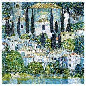 Stampa artistica Waterside Church in Cassone Landscape - Gustav Klimt, (40 x 40 cm)