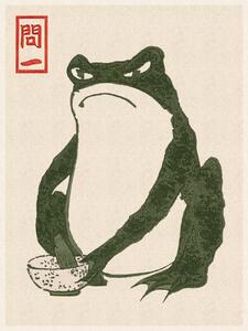 Stampa artistica Japanese Grumpy Toad Frog Print 3 - Matsumoto Hoji, (30 x 40 cm)
