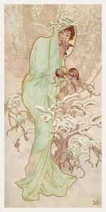 Stampa artistica The Seasons Winter Art Nouveau Portrait - Alphonse Mucha, (20 x 40 cm)