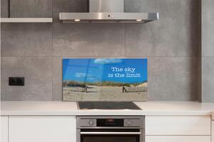 Pannello paraschizzi cucina Iscrizione del cielo della spiaggia 100x50 cm