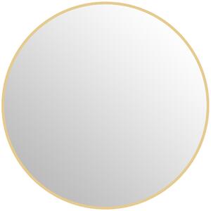 HOMCOM Specchio Rotondo da Bagno con Superficie Antiurto, in Vetro e Acciaio, Ø70x2.5 cm, color Oro | Aosom Italy