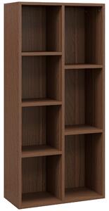 HOMCOM Mobile Libreria a Cubi in Legno con 7 Ripiani di Diverse Dimensioni, 50x24x106 cm, color Noce | Aosom Italy