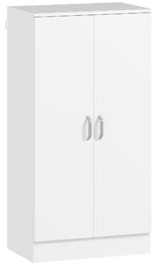 HOMCOM Armadio Scarpiera a 6 Ripiani Regolabili in Legno Bianco, 55x35x108 cm | Aosom Italy