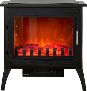 Camino elettrico Sureflame Marlow con tre lati in vetro in colore nero opaco