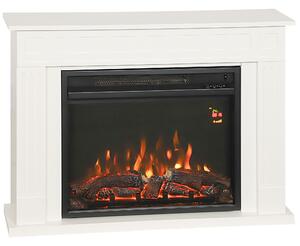 HOMCOM Camino Elettrico con Fiamma a 12 Colori e 5 Luminosità, Telecomando e Timer, 98x23.5x69.5 cm, Bianco e Nero | Aosom Italy