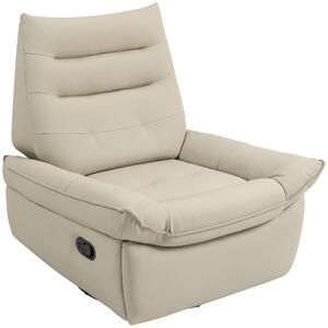 HOMCOM Poltrona Relax Reclinabile Manualmente con Poggiapiedi e Base Girevole Senza Braccioli, Crema | Aosom Italy
