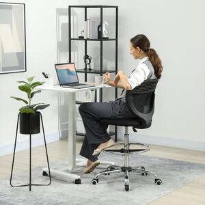 Sedia da ufficio ergonomica okwish sedia girevole con design sedia da ufficio alta, sedia da scrivania reclinabile anello piede regolabile, nero