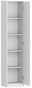 HOMCOM Armadio da Cucina Slim a 5 Ripiani con Spazio Interno Regolabile, in Legno, 40x35x180 cm, Bianco | Aosom Italy