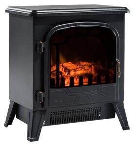 SunvelloCamino Elettrico con Effetto Fiamma Regolabile, Caminetto Elettrico 925W/1850W con Temperatura Regolabile, Termostato, Protezione da Surriscaldamento, 36 x 25.5 x 41.5cm, Nero