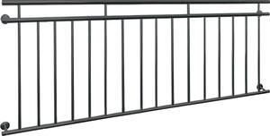 ECD Germany Balcone francese, 90x225 cm, con 16 barre di riempimento, antracite opaco e grezzo, ringhiera per balconi in acciaio verniciato a polvere