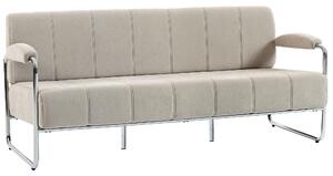 HOMCOM Divano 3 Posti Moderno Rivestito in Ciniglia Beige, in Acciaio, Spugna e Pannello Multistrato, 174x75x76 cm | Aosom Italy