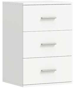 HOMCOM Comodino con 3 Cassetti Moderno e Multiuso per Camera e Salotto, 40x35x60 cm, Bianco | Aosom Italy
