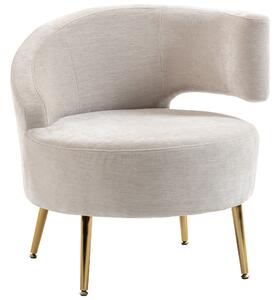 HOMCOM Sedia Moderna Rivestita in Chenille Bianco Crema con Schienale ad Arco, 69x65x67 cm | Aosom Italy