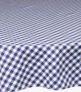 Tovaglia rotonda a quadri Vichy Blu