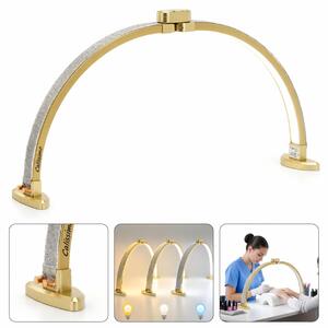 Lampada Estetica ARCH Moon LED senza ombre per trattamenti pieghevole da tavolo oro