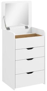 HOMCOM Toeletta 3 in 1 con Specchio Ribaltabile e Sgabello, con Cassetti, Bianco | Aosom Italy