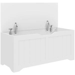HOMCOM Panca Contenitore con Apertura a Ribalta, 80 cm, Bianco | Aosom Italy