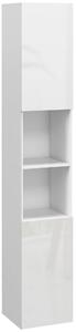Kleankin Colonna bagno slim con ripiani e 2 armadietti, 30x30x181,5 cm, bianco | Aosom Italy