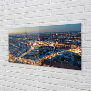 Pannello da cucina Panorama di Cracovia di notte 100x50 cm