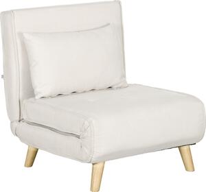 SunvelloPoltrona Letto 2 in 1 con Schienale Regolabile e Cuscino, in Tessuto Effetto Lino, 72x78x79cm