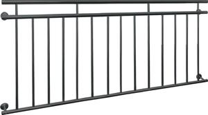 ECD Germany Balcone francese, 90x184 cm, con 14 barre di riempimento, antracite opaco e ruvido, ringhiera per balconi in acciaio verniciato a polvere