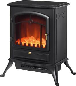 SunvelloCamino Elettrico da Terra con Effetto Fiamma, Caminetto Elettrico 1000W /2000W con Protezione da Surriscaldamento e Termostato, in ABS e Vetro, 45x28x54cm, Nero