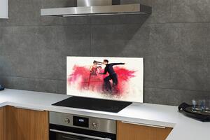 Rivestimento parete cucina Gente di fumo rosso 100x50 cm