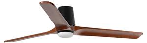 Ventilatore LED Heywood L, Ø 132 cm, nero/colore legno, CC, CCT FARO BARCELONA, Heywood L, dimmerabile, Legno, Soggiorno, Legno, Moderno