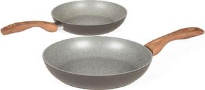 Tognana Padelle Antiaderenti Induzione in Alluminio Set 2 Pezzi 24-28 cm colore Grigio - Great Stone