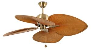 Ventilatore da soffitto Cuba L, Ø 132 cm, a quattro pale, oro antico FARO BARCELONA, Cuba L, Dorato / Ottone, Soggiorno, Plastica