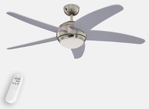 Ventilatore Bendan con luce, argento Westinghouse, Bendan, Grigio, Soggiorno, Legno, Moderno