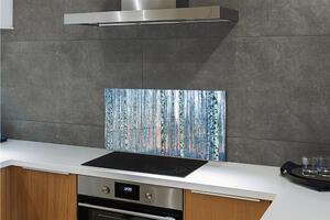Rivestimento parete cucina Tramonto della foresta di betulle 125x50 cm