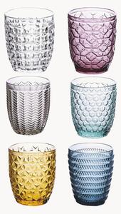 Set di 6 bicchieri acqua con motivo in rilievo Geometry